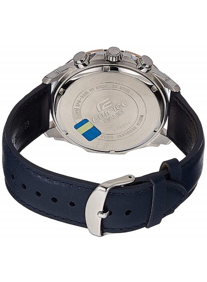 Casio Edifice Men's Blue Leather Chronograph Watch EFR-539L-7CV - Image 5